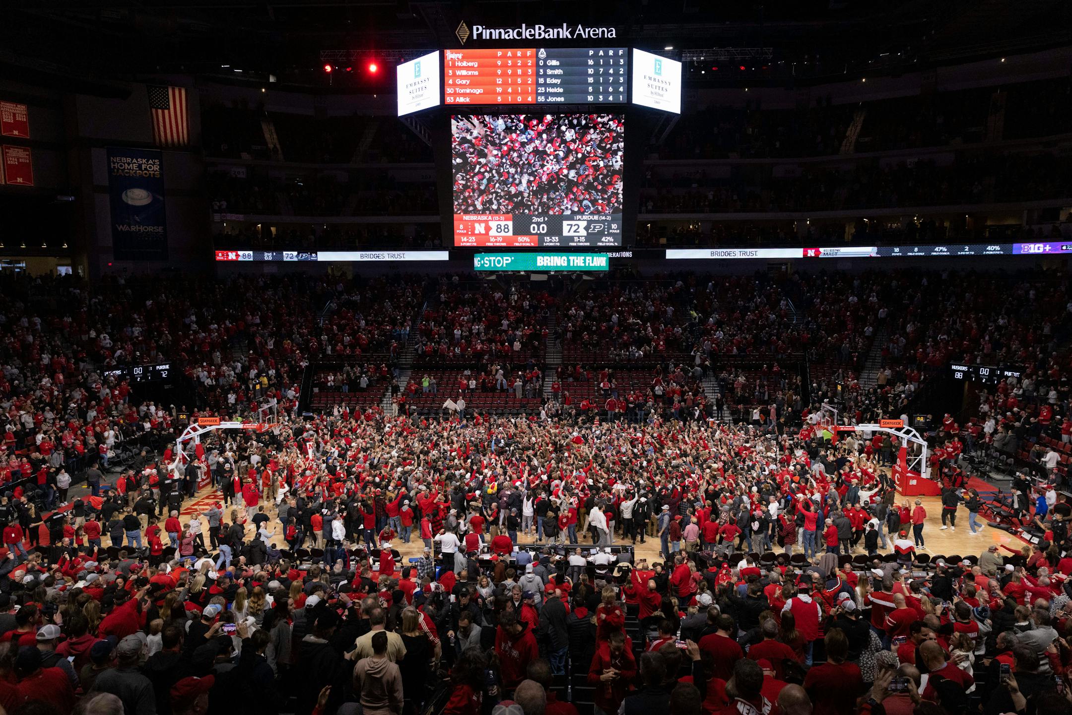 The Big Ten and ACC are the only two conferences among the six major basketball conferences that do not automatically fine host schools for allowing fans to storm the court.
