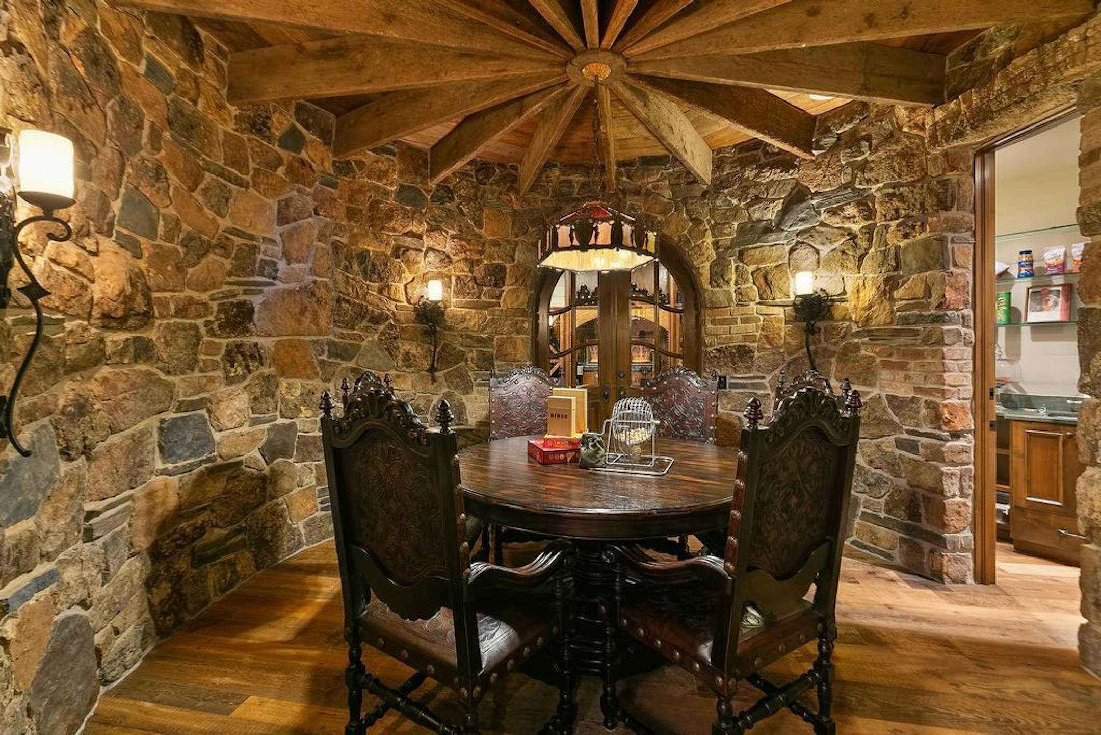 A stone-walled room off the wine cellar.