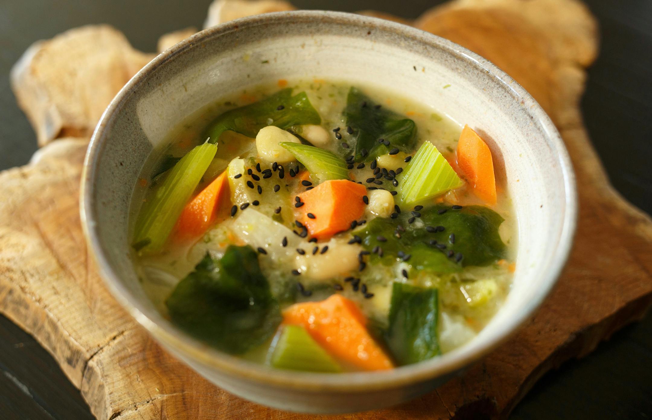 Credit: Dan West Wakame, Carrot and Bean Stew.