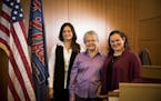 Councilwomen Maria Regan Gonzalez, Edwina Garcia and school board member Paula Cole posed for a picture in the council Chambers on Thursday, December 