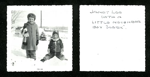 Janet Lee Dahl and Mark Kozlak in a photo taken in 1955 by Janet's mother, Gertrude.