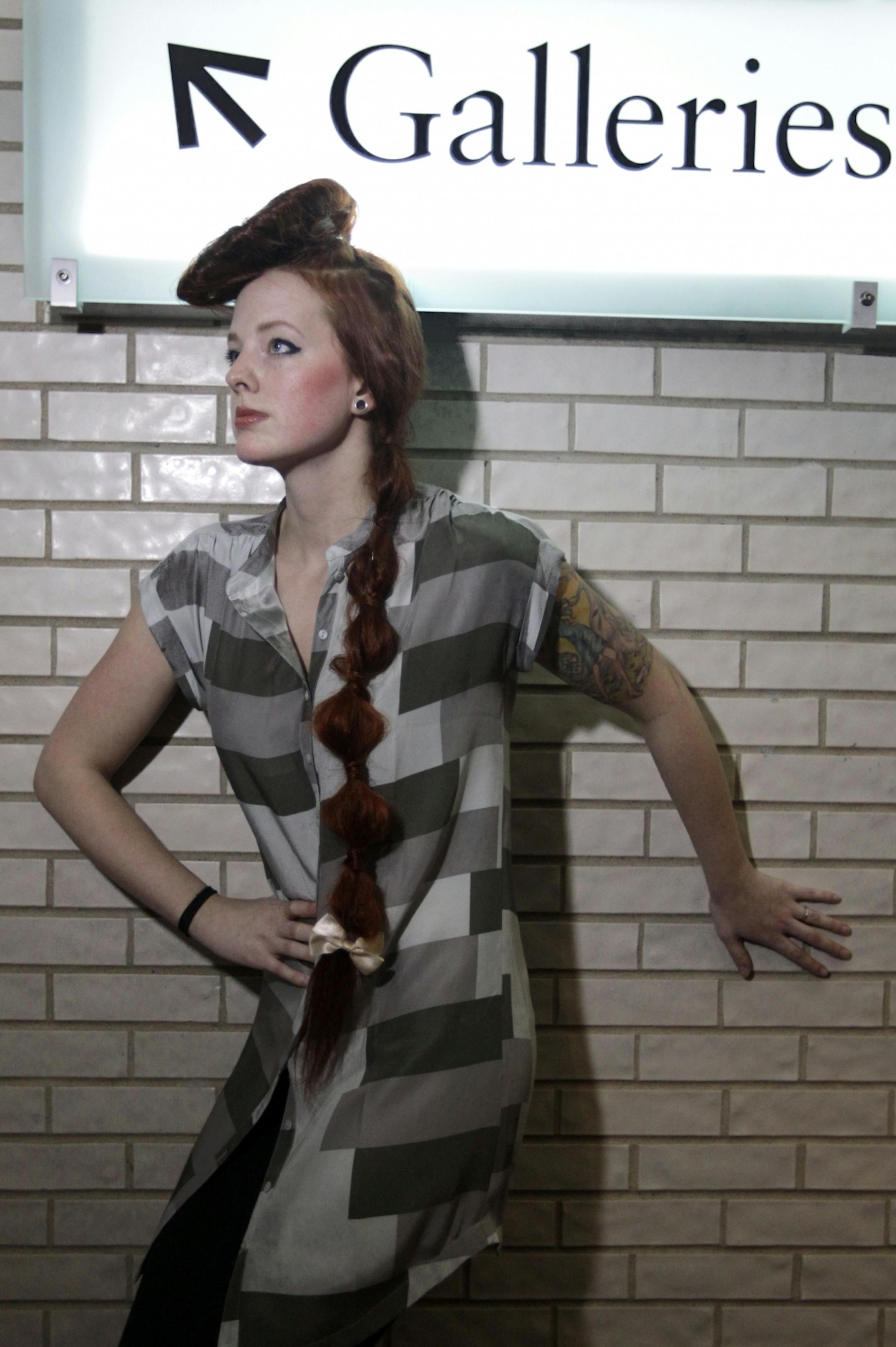 Whitney Savage sports the work of her husband, stylist Micah Savage. Her hairstyle had more than 40 bobby pins keeping it together.