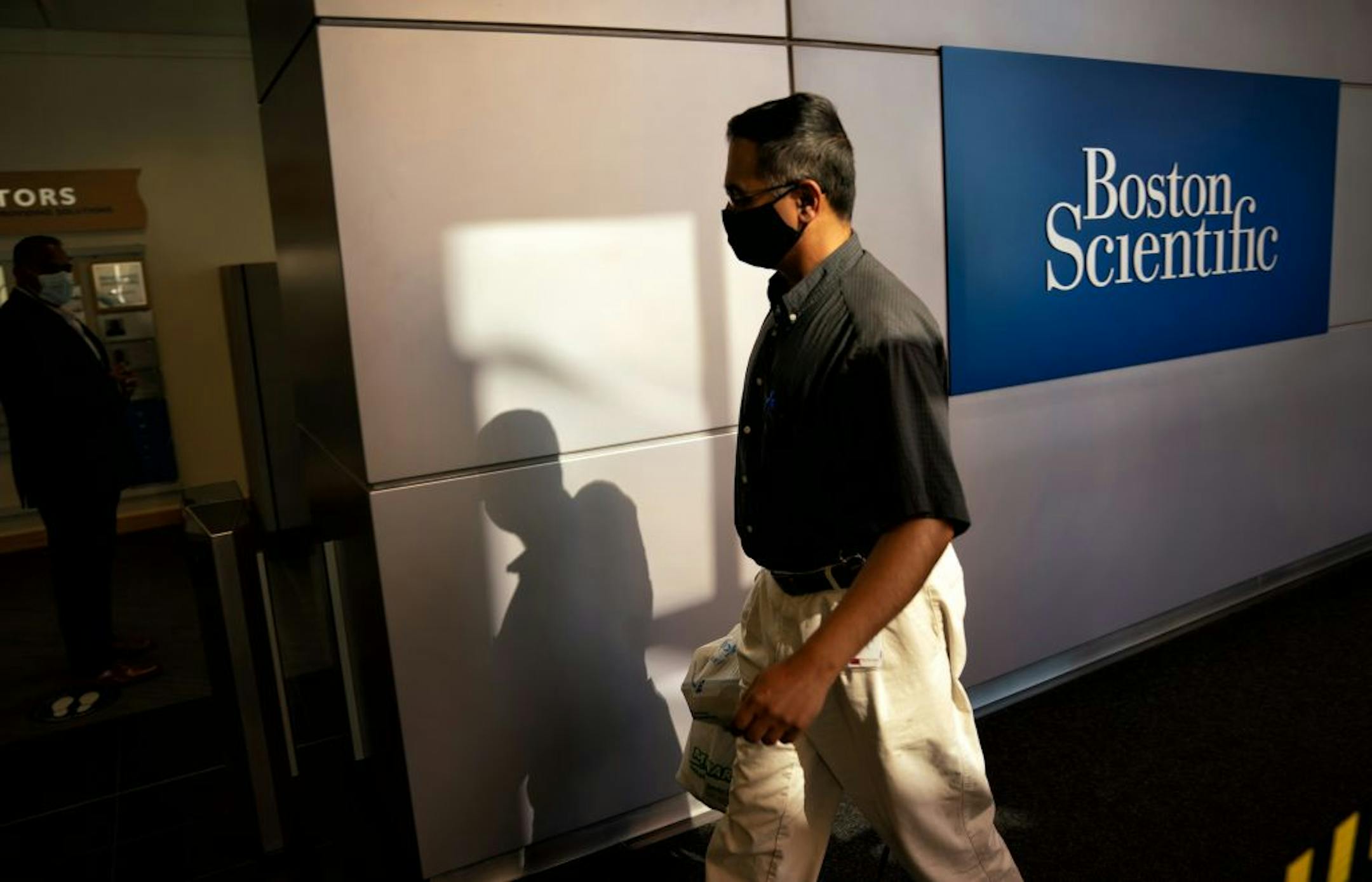 All Boston Scientific employees are temperature scanned as they enter their building in Minnetonka.