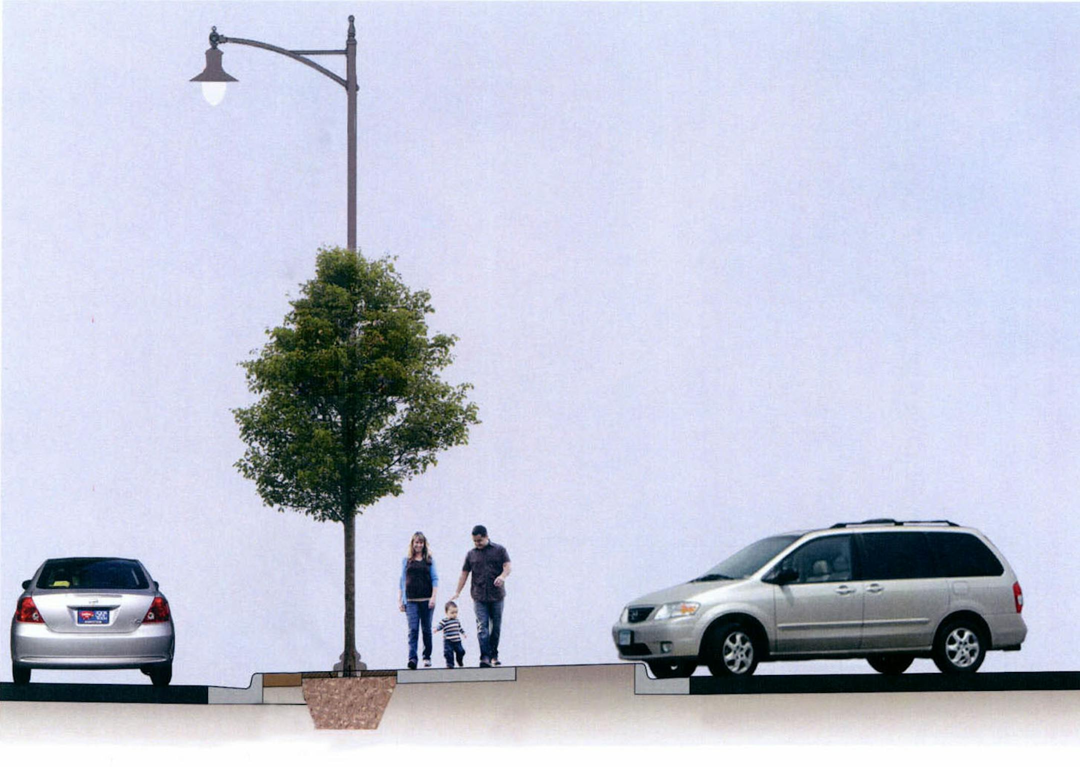 This option with trees planted closer to the street is one option the West St. Paul City Council is considering for West Robert Street.