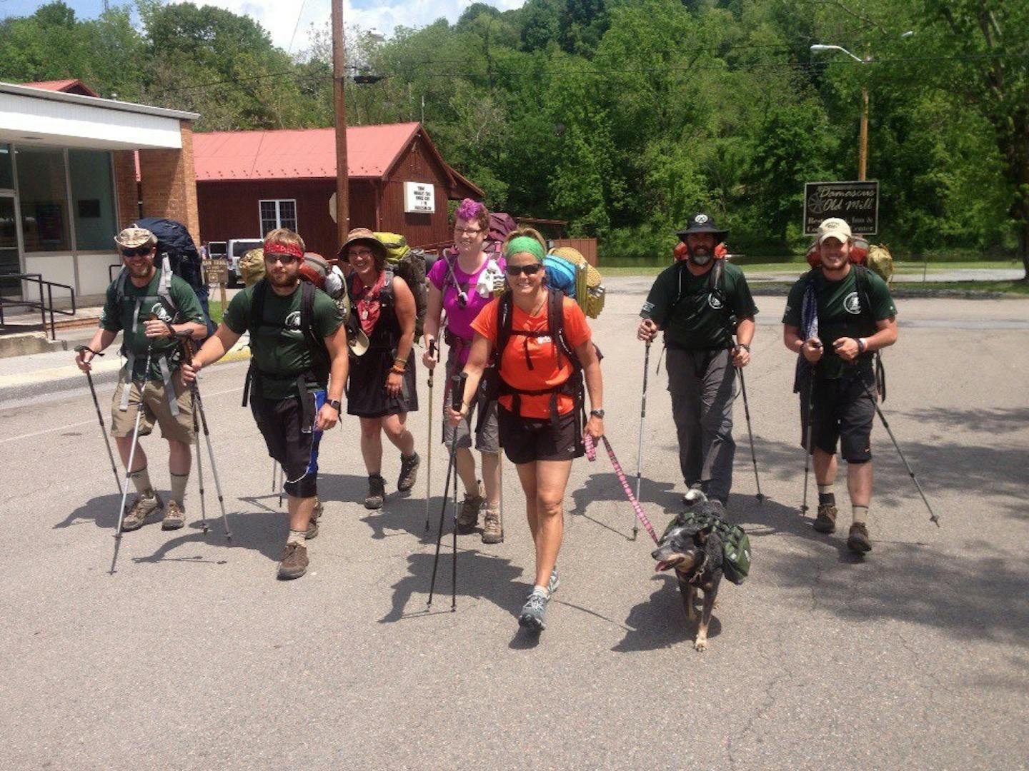 Warrior Hike members during a thru-hike of the Appalachian Trail in 2013.