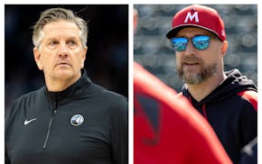 Timberwolves coach Chris Finch (left) and Twins manager Rocco Baldelli have much in common beyond working for teams based in downtown Minneapolis.