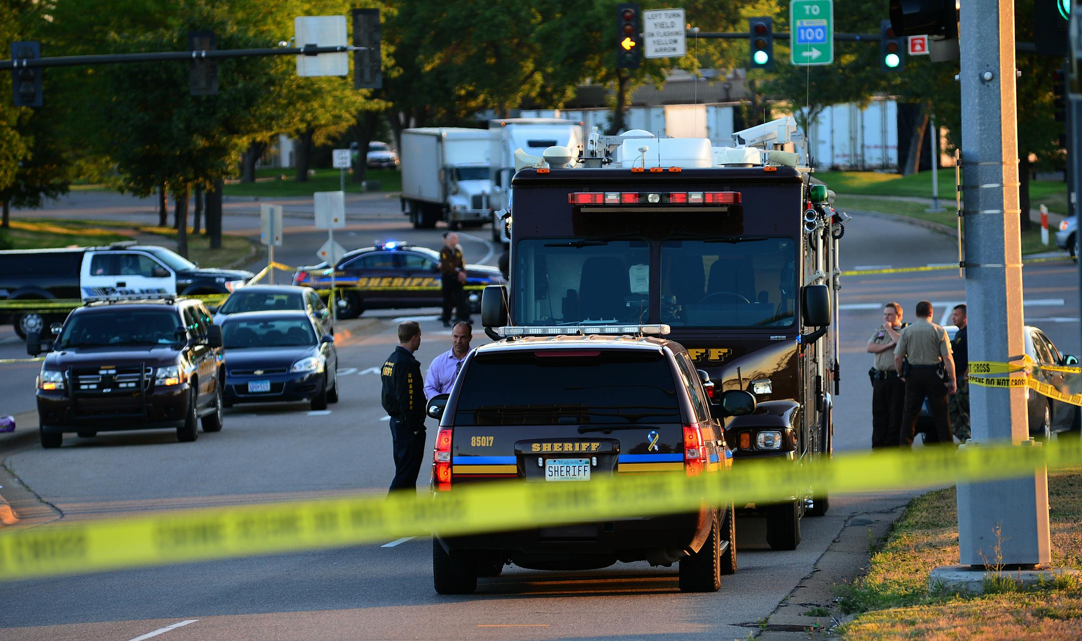 This is the scene of a fatal police officer involved shooting on Shingle Creek Pkwy in Brooklyn Center, Minn.