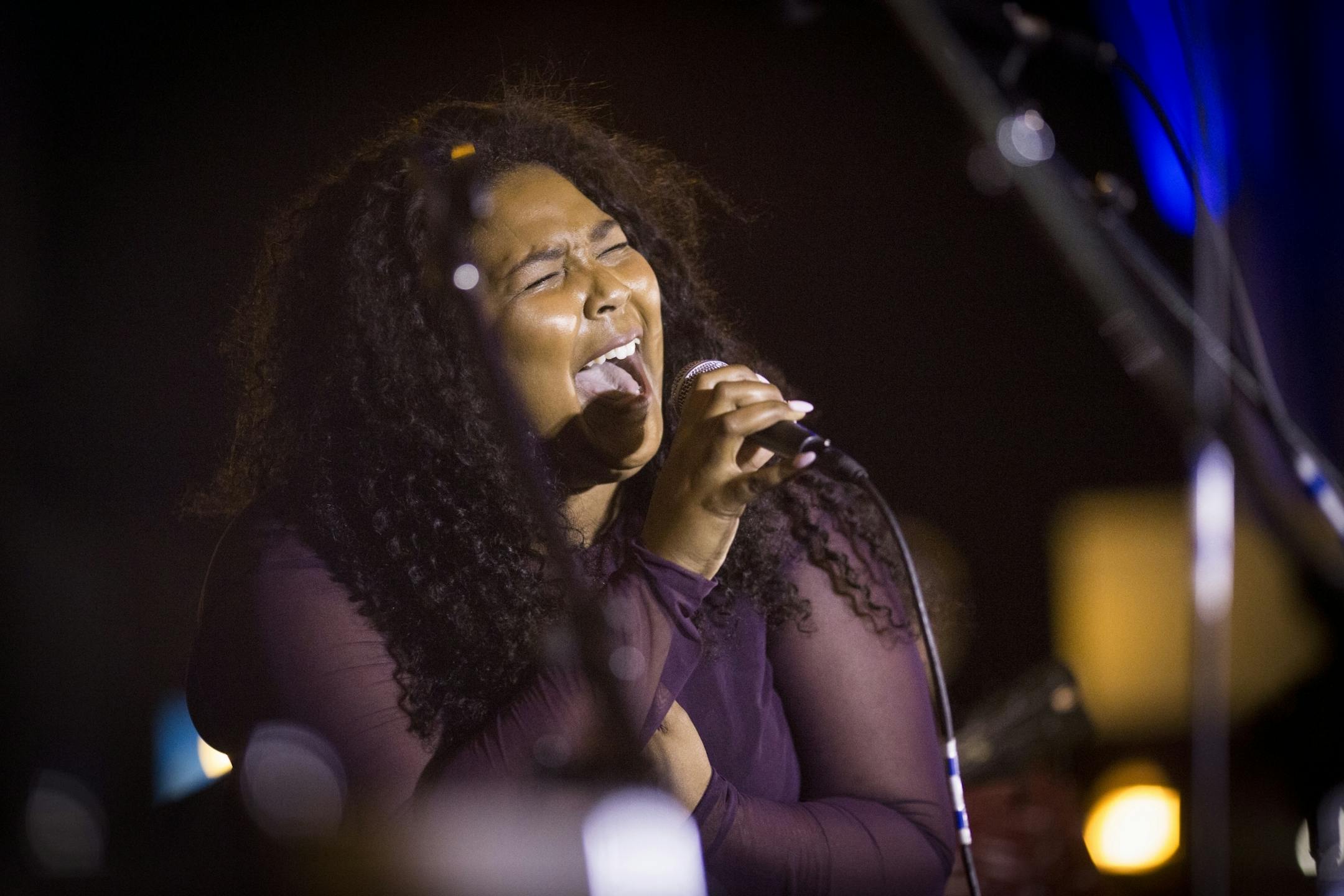 Lizzo performed for a huge crowd that came out for a Prince dance party outside of First Avenue on Thursday night, April 21, 2016.