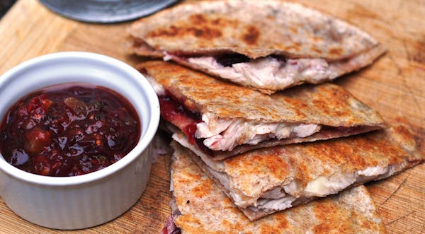 Turkey Quesadillas With Cranberry Salsa, photo by Meredith Deeds, Special to the Star Tribune