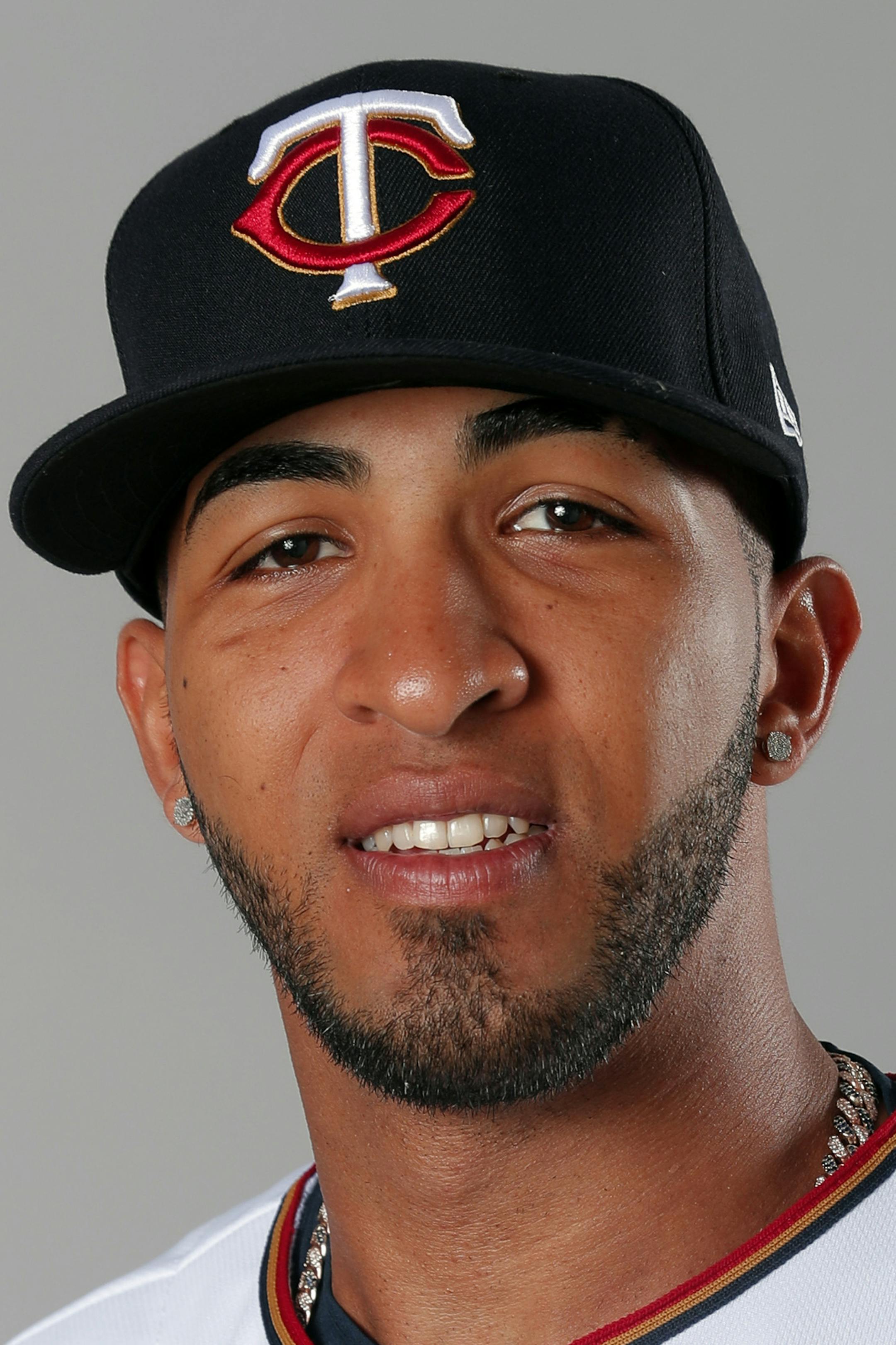 This is a 2019 photo of Eddie Rosario of the Minnesota Twins. This image reflects the 2019 active roster as of Feb. 22, 2019, when this image was taken. (AP Photo/Gerald Herbert) ORG XMIT: standard transref
