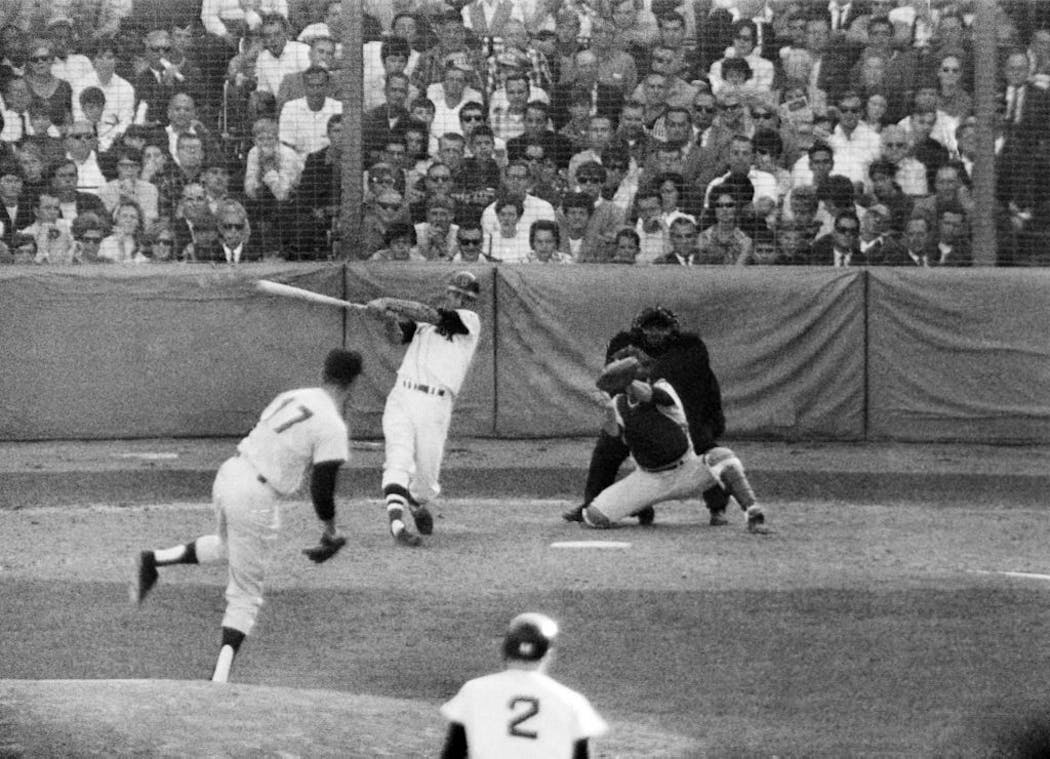 Red Sox slugger Carl Yastrzemski hit a three-run homer on Septemeber 30, 1967 at Fenway Park that left the teams tied for first place after 161 games.