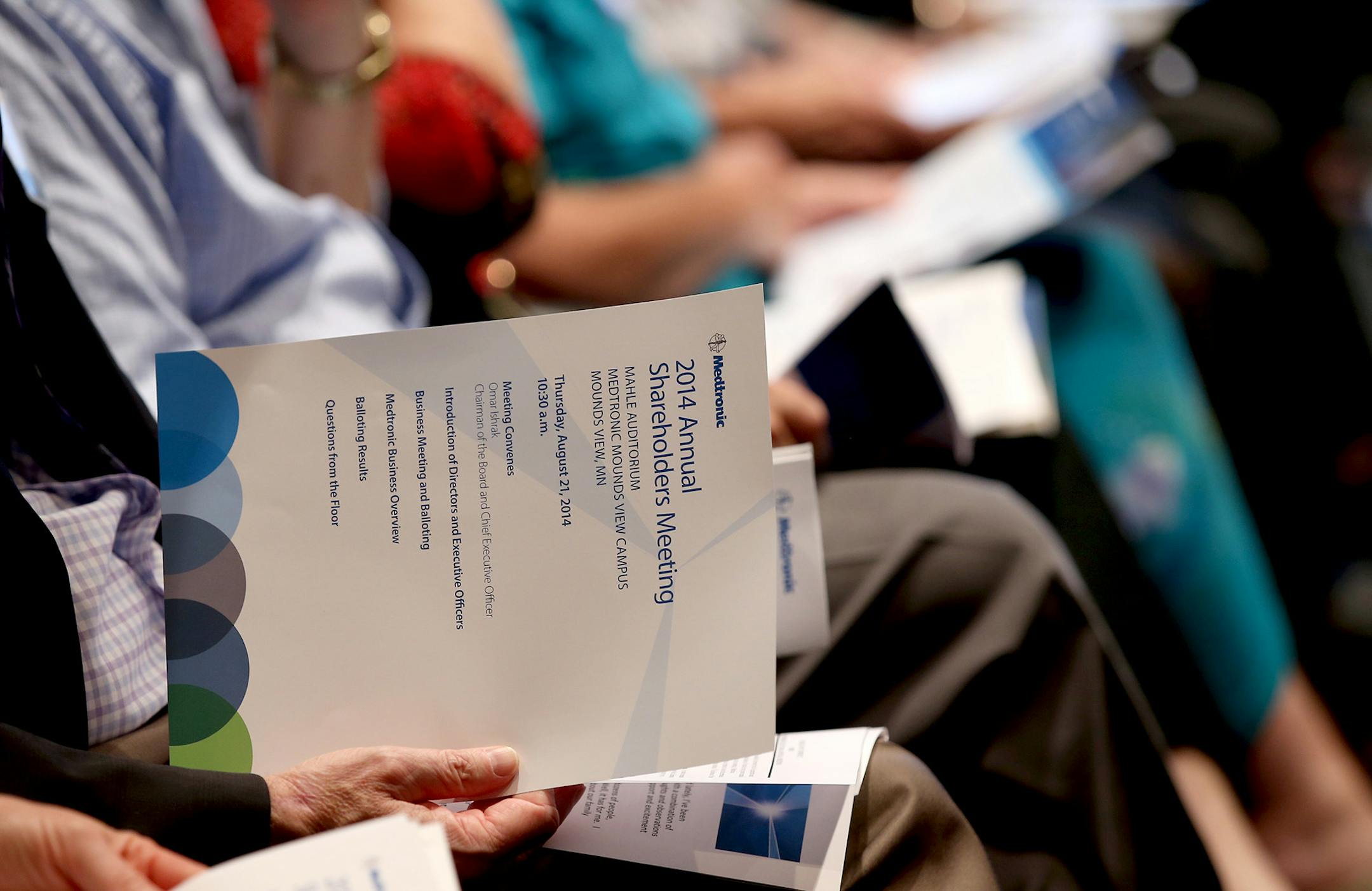 Medtronic CEO, Omar S. Ishrak led the Medtronic annual shareholder meeting, Thursday, August 21, 2014 in Mounds View, MN. ] (ELIZABETH FLORES/STAR TRIBUNE) ELIZABETH FLORES • eflores@startribune.com