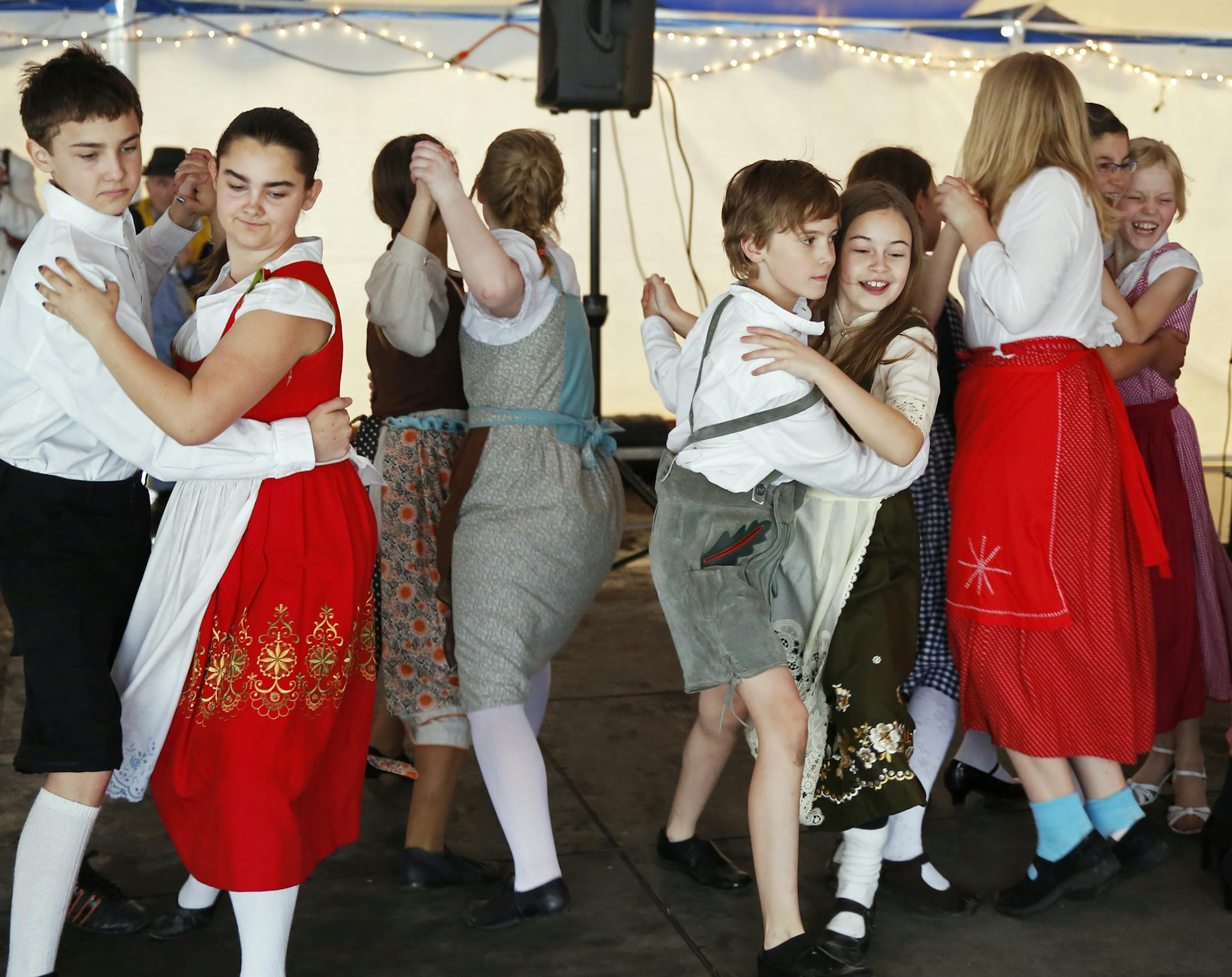 At Deutsche Tage (German Days) is being celebrated by the Germanic-American Institute, members of Blumenkranz, a dance group from the Twin City German Immersion School performed some traditional folk dances under the big tent. ] richard tsong-taatarii@startribune.com