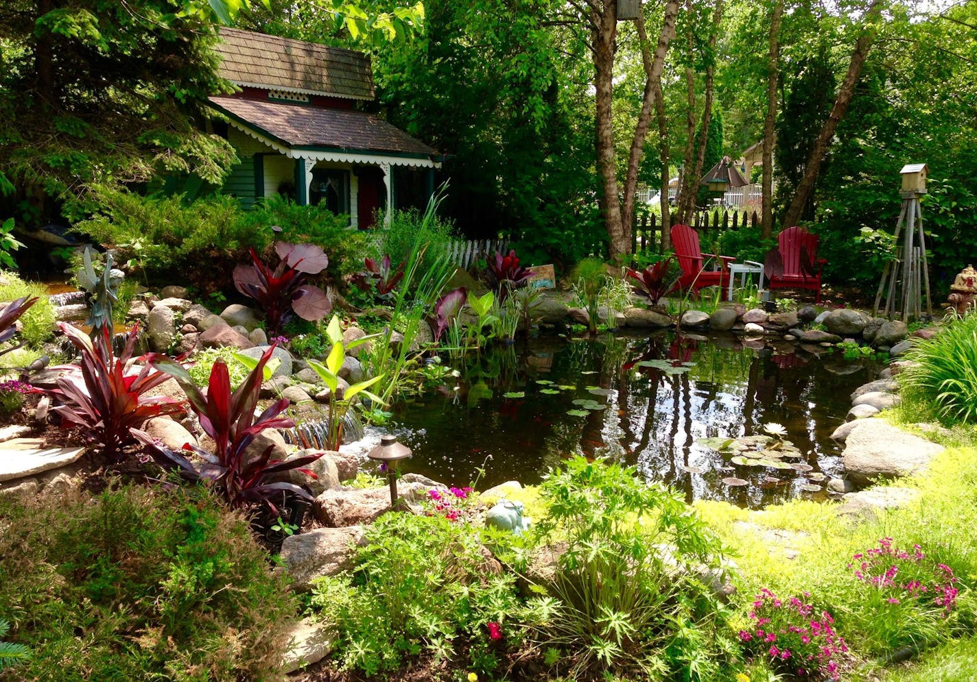 Backyard paradise: Michael and Judy Cunningham have been refining their garden in Shoreview for 35 years.