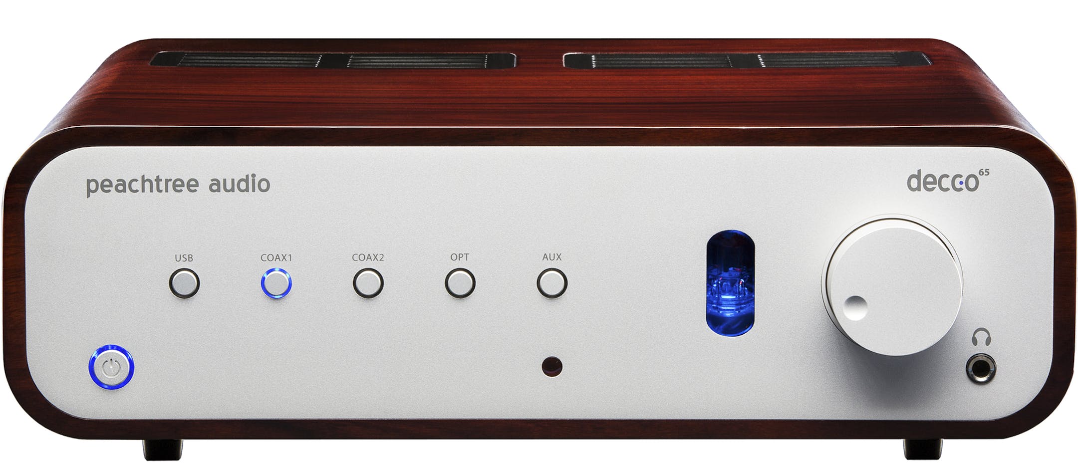 An undated handout photo of Peachtree Audio's Decco65 integrated amplifier ($1,100). From the renewed popularity of vinyl to the sales explosion of high-end headphones, many younger music fans are seeking a listening experience that goes beyond an MP3 and a pair of earbuds. (Handout via The New York Times) -- NO SALES; FOR EDITORIAL USE ONLY WITH STORY SLUGGED HIGH-END-AUDIO BY STEVEN KURUTZ. ALL OTHER USE PROHIBITED.