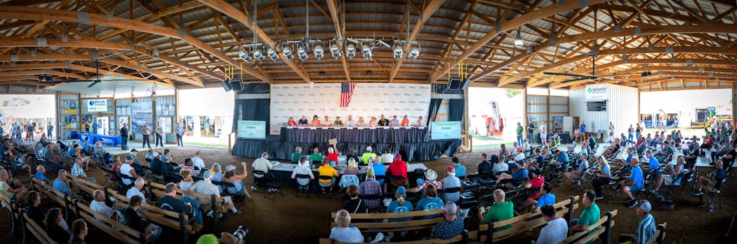 Farmfest, the annual industry gathering in Redwood County in southwestern Minnesota, featured congressional candidates at a forum on Tuesday.