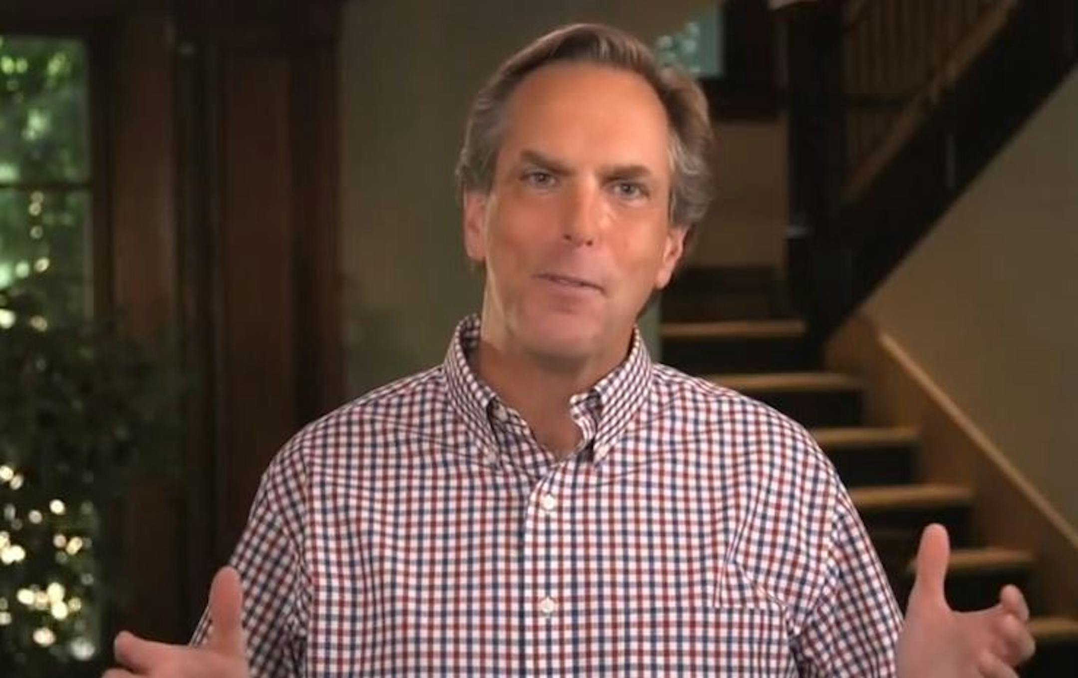 This image was taken from video of Minnesota U.S. Sen. candidate Mike McFadden giving the GOP's weekly national address.