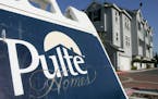 FILE - In this Feb. 3, 2009 file photo, a Pulte Homes sign is shown at a Pulte Homes complex in Sunnyvale, Calif. (AP Photo/Paul Sakuma, file)