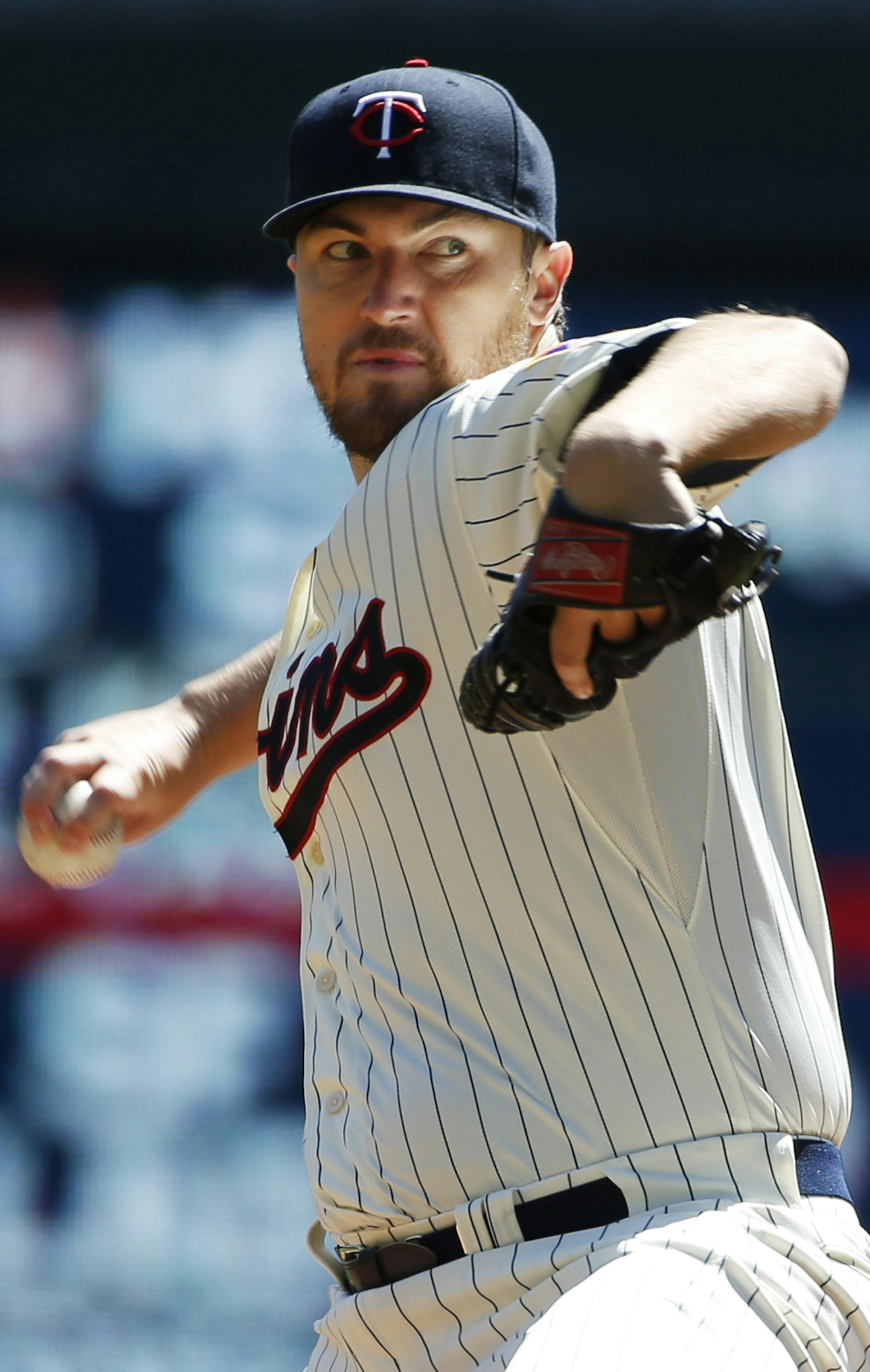 At Target Field in a game between the Twins and the Tigers, Phil Hughes(45) started for the Twins .] Richard Tsong-Taatarii/rtsong-taatarii@startribune.com