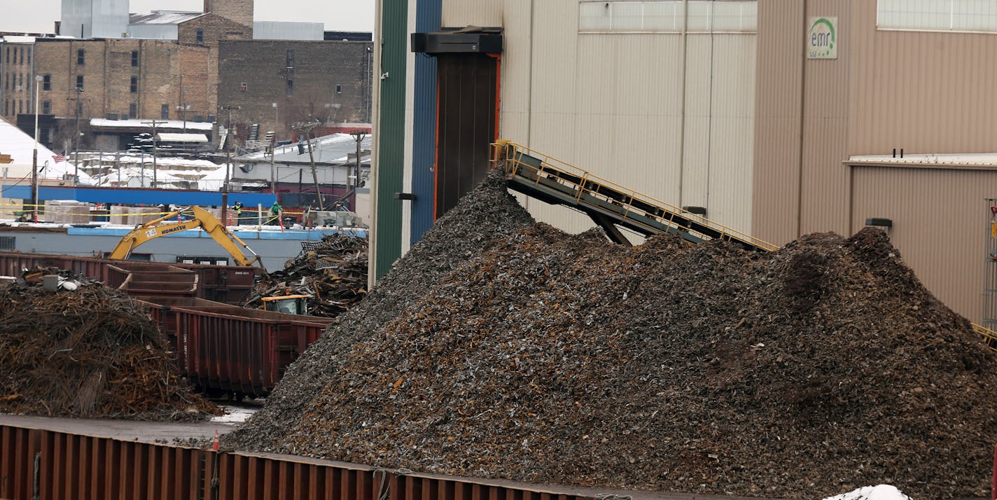 Northern Metal Recycling metal shredder building located on the Mississippi River just south of the Lowry Avenue Bridge Wednesday December 2, 2015 in Minneapolis, MN. Jerry Holt Jerry.Holt@Startribune.com