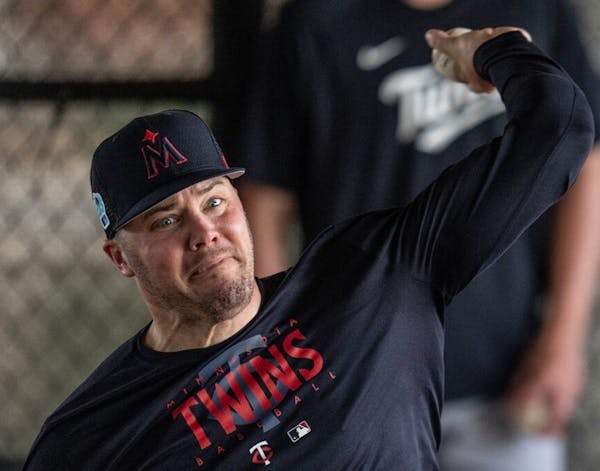 Caleb Thielbar worked in the bullpen during Twins spring training at Fort Myers, Fla.
