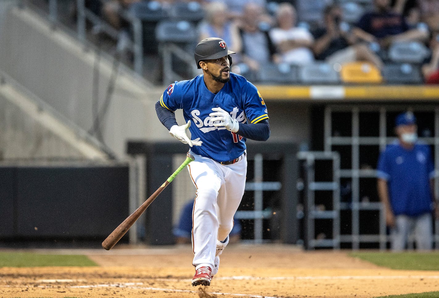 Byron Buxton hit a triple on Tuesday in the sixth inning at CHS Field.