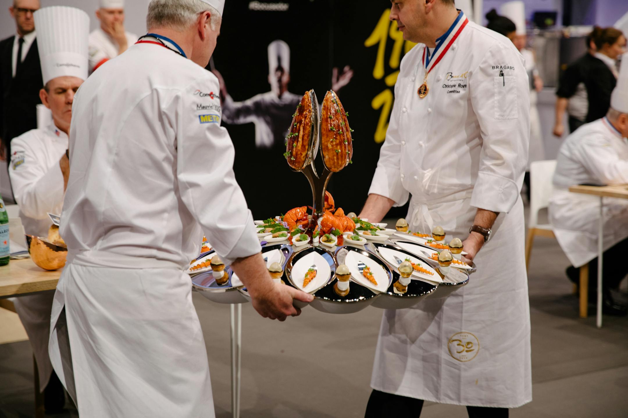 Platter being presented to Bocuse D'Or judges.
