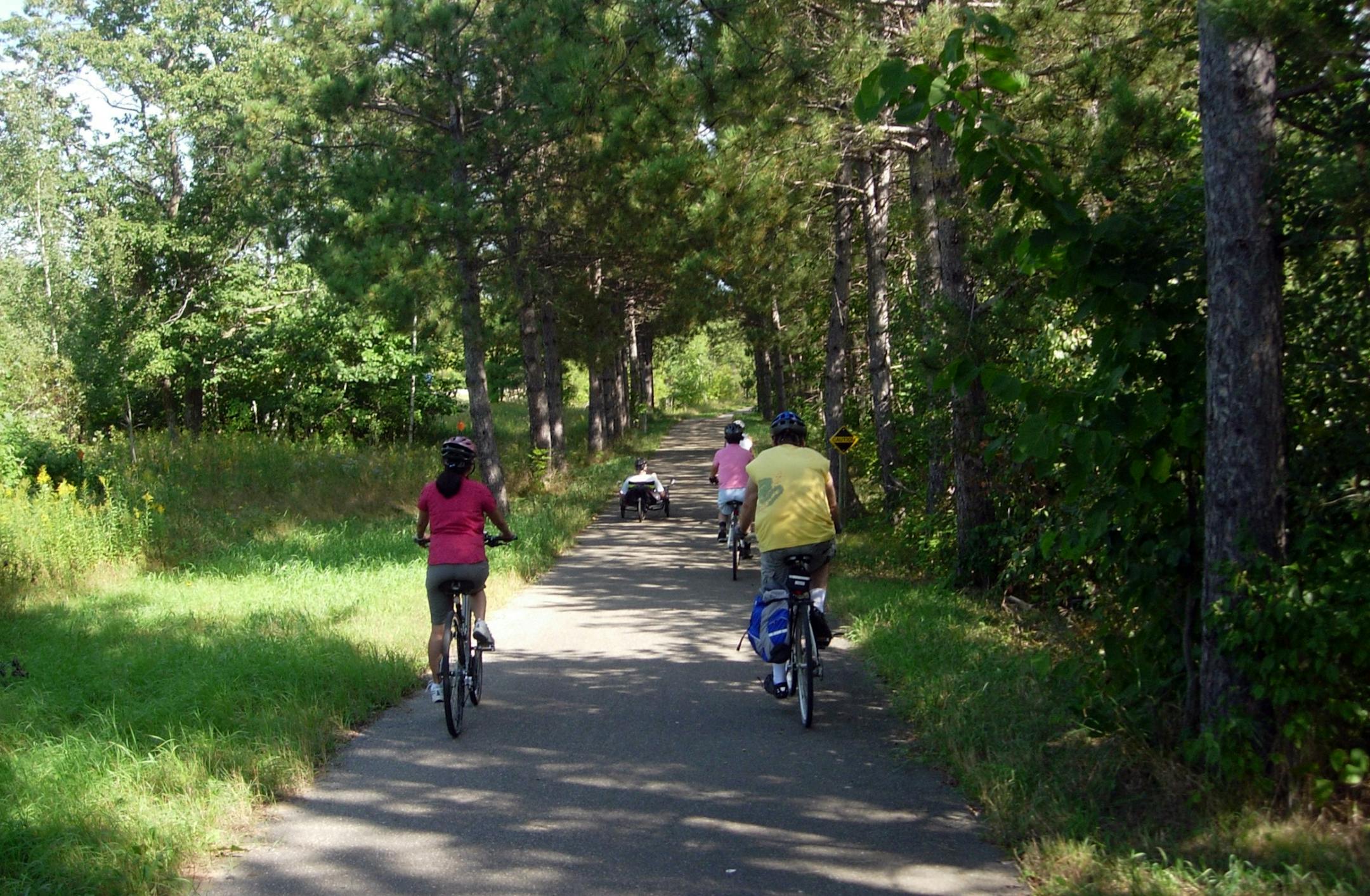 About 112 miles long, the Paul Bunyan trail is the longest continuously paved trail in Minnesota, following the old Burlington Northern Route from Brainerd to Bemidji.