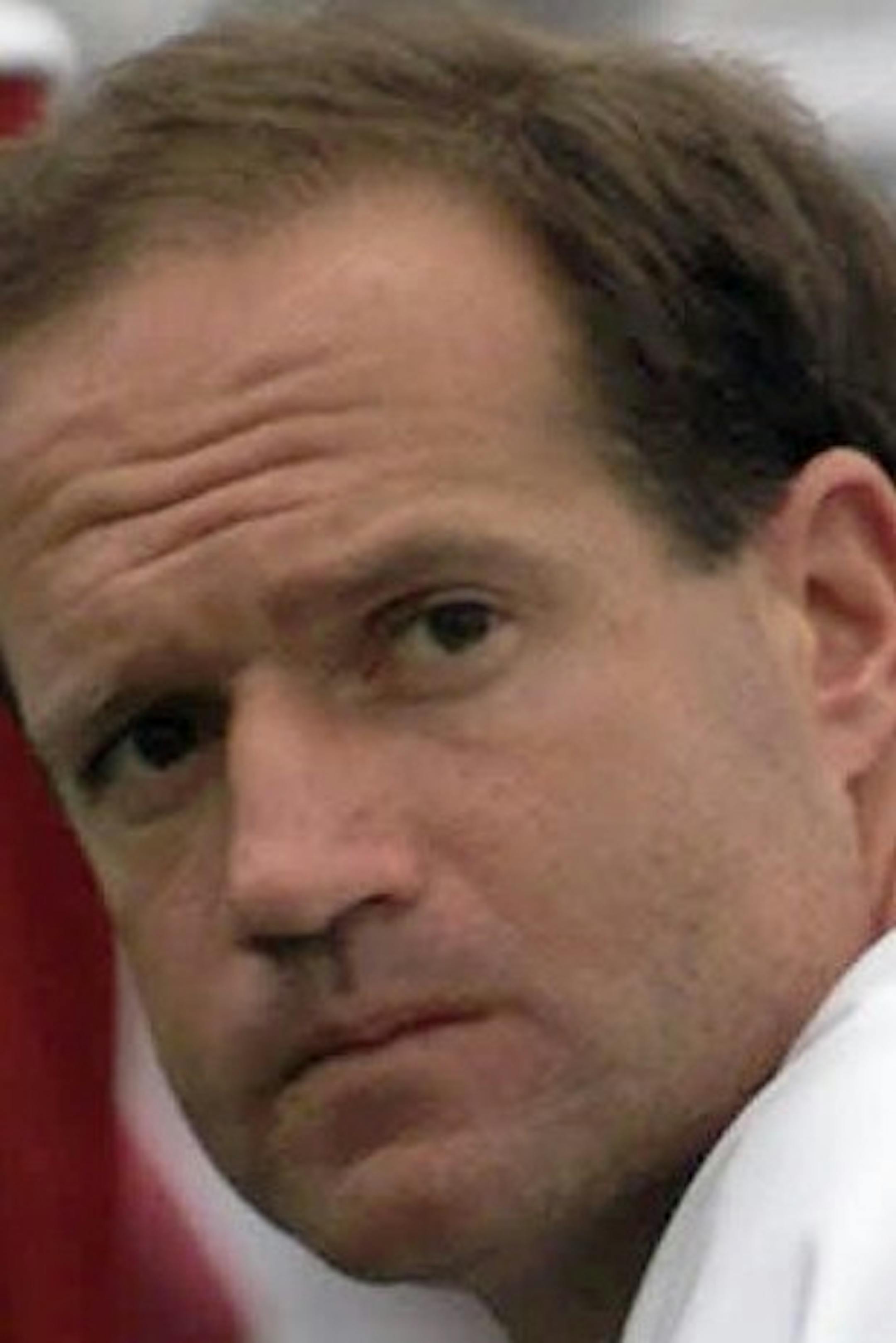 Washington Redskins backup quarterback Jeff George looks to the sidelines during a walk-through practice at Redskins Park in Ashburn, Va., Wednesday July 26, 2000. George is one of many veterans aquired by the team. (AP Photo/Steve Helber) ORG XMIT: RSK104