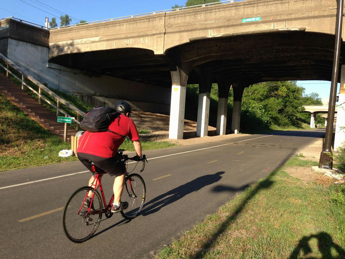 Open-column bridges like this one at Bloomington Avenue attract fewer homeless campers because there's less shelter and privacy.