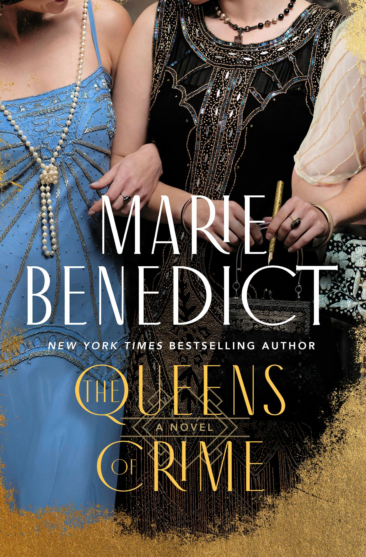 The Queens of Crime cover features a photo of three women, from neck to knees, in flapper-era dresses