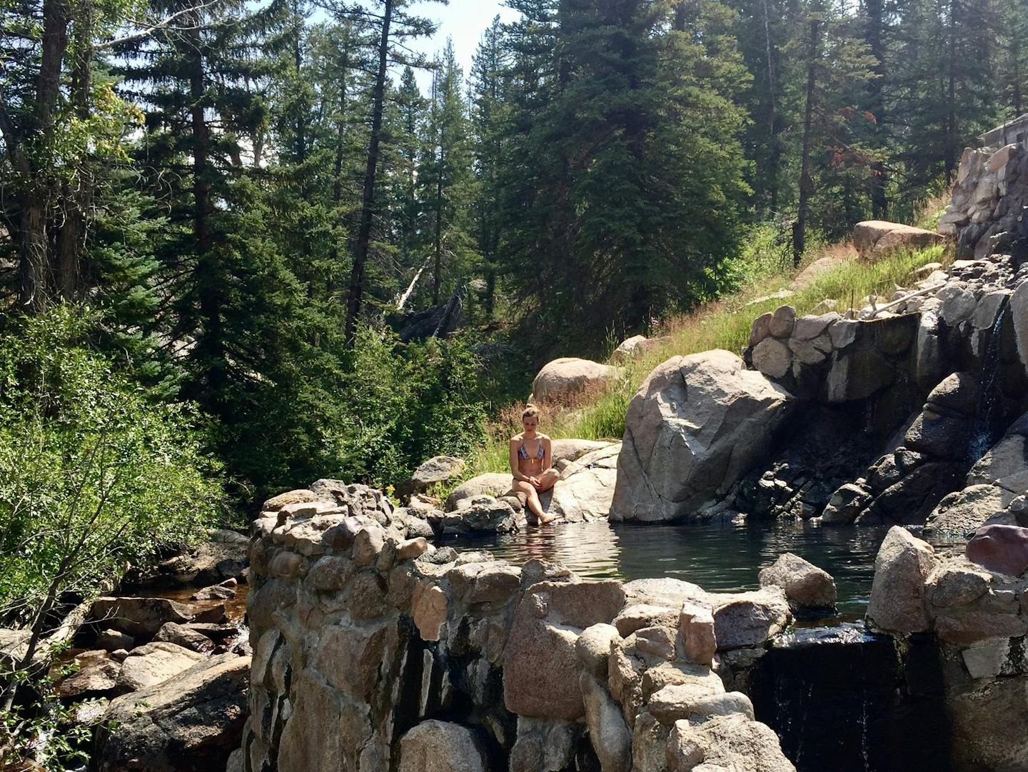 Megan Smith, 27, a Minnesota native living in Denver, cooled off after soaking in Strawberry Park Hot Springs in Colorado.