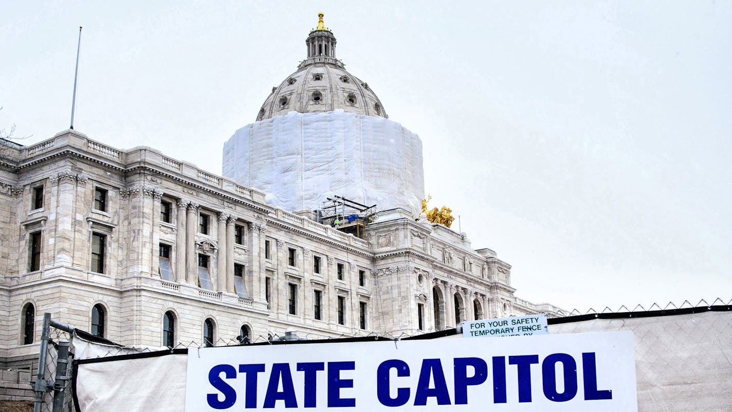 The Capitol is still officially closed to the public. ] GLEN STUBBE * gstubbe@startribune.com Thursday, March 3, 2016 With less than a week left before the beginning of the session, Tour of ongoing renovation work at the Minnesota State Capitol and at the House chamber currently being prepared for the legislative session. ORG XMIT: MIN1603031135463892 ORG XMIT: MIN1603091038238260 ORG XMIT: MIN1605201802370086