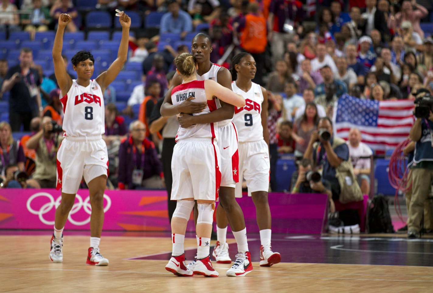 Lindsay Whalen and other Team USA members celebrated their Olympic gold in 2012. All but three members of the team are back this tear.