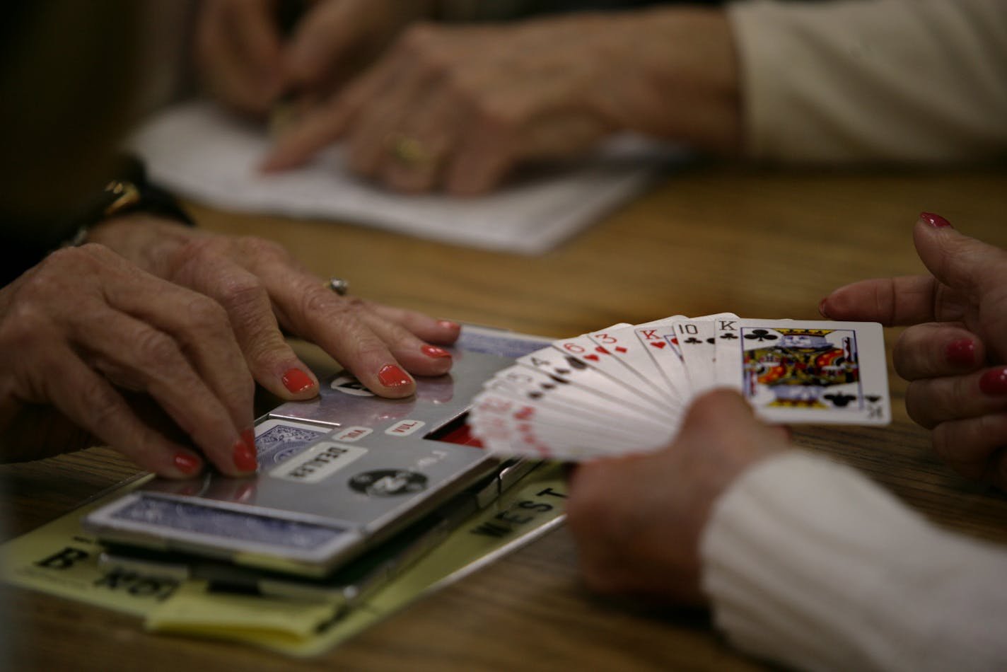 joel koyama¥jkoyama@startribune.com bridge1003 20009757a] Ê Twin City Bridge Center in Minneapolis, MN. This place is open seven days a week to accommodate the interest in playing bridge. It's a large room filled with tables where people sit and play cards in a dignified fashion.