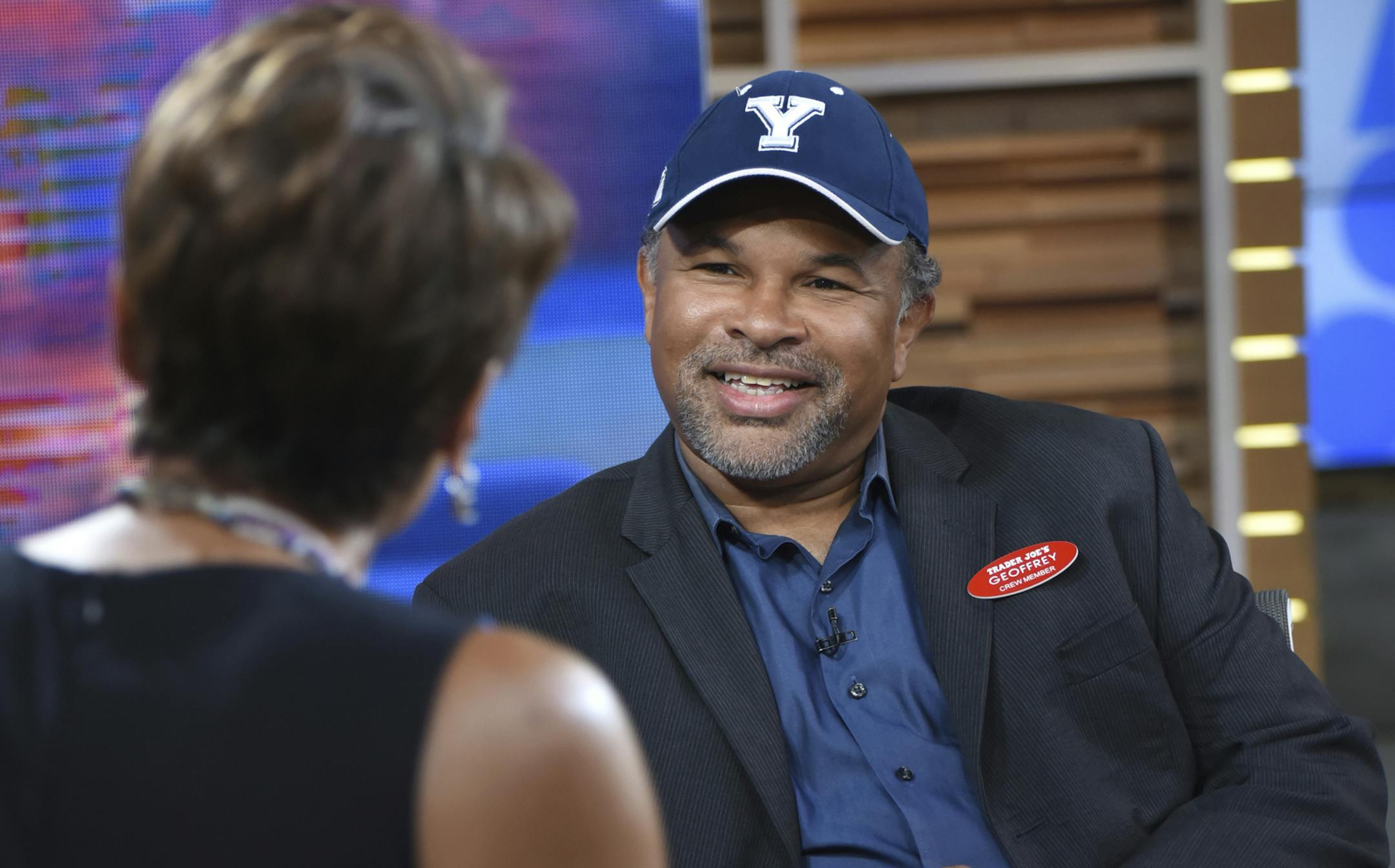 This image released by ABC shows co-host Robin Roberts, left, with "The Cosby Show" actor Geoffrey Owens during an interview on "Good Morning America," Tuesday, Sept. 4, 2018, in New York. Owens says he&#x2019;s thankful for the support he has received since photos of him working a regular job at a grocery store showed up on news sites. He said on ABC&#x2019;s &#x201c;Good Morning America&#x201d; that he did feel some people were trying to job shame him. But he stressed that &#x201c;every job is