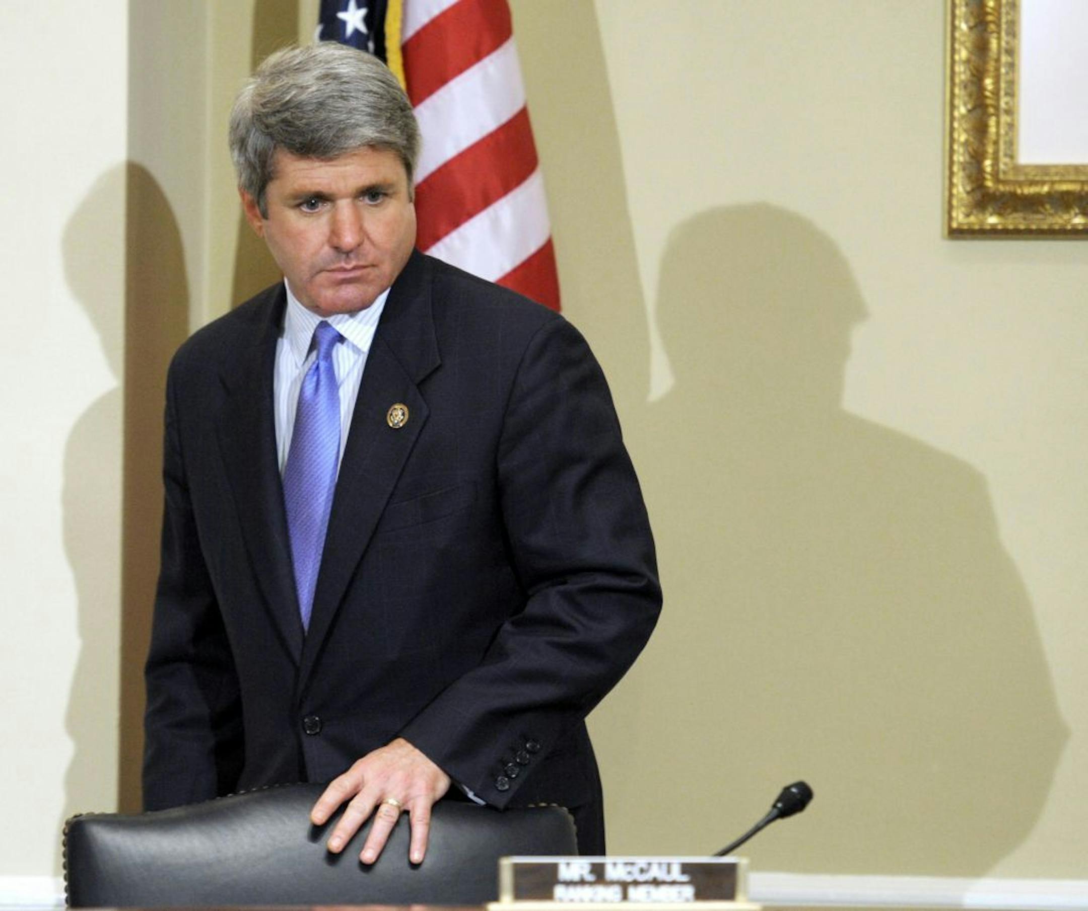 FILE - In this Tuesday, Nov. 16, 2010 file photo, House Committee on Standards of Official Conduct ranking member Rep. Michael McCaul, R-Texas, arrives for a closed door executive session on Capitol Hill in Washington. McCaul, the chairman of the House Homeland Security Committee, says he believes the Boston Marathon bombing suspects had some training in carrying out their attack. McCaul is citing the type of device used in the attack, the shrapnel-packed pressure-cooker bombs, and the weapons'