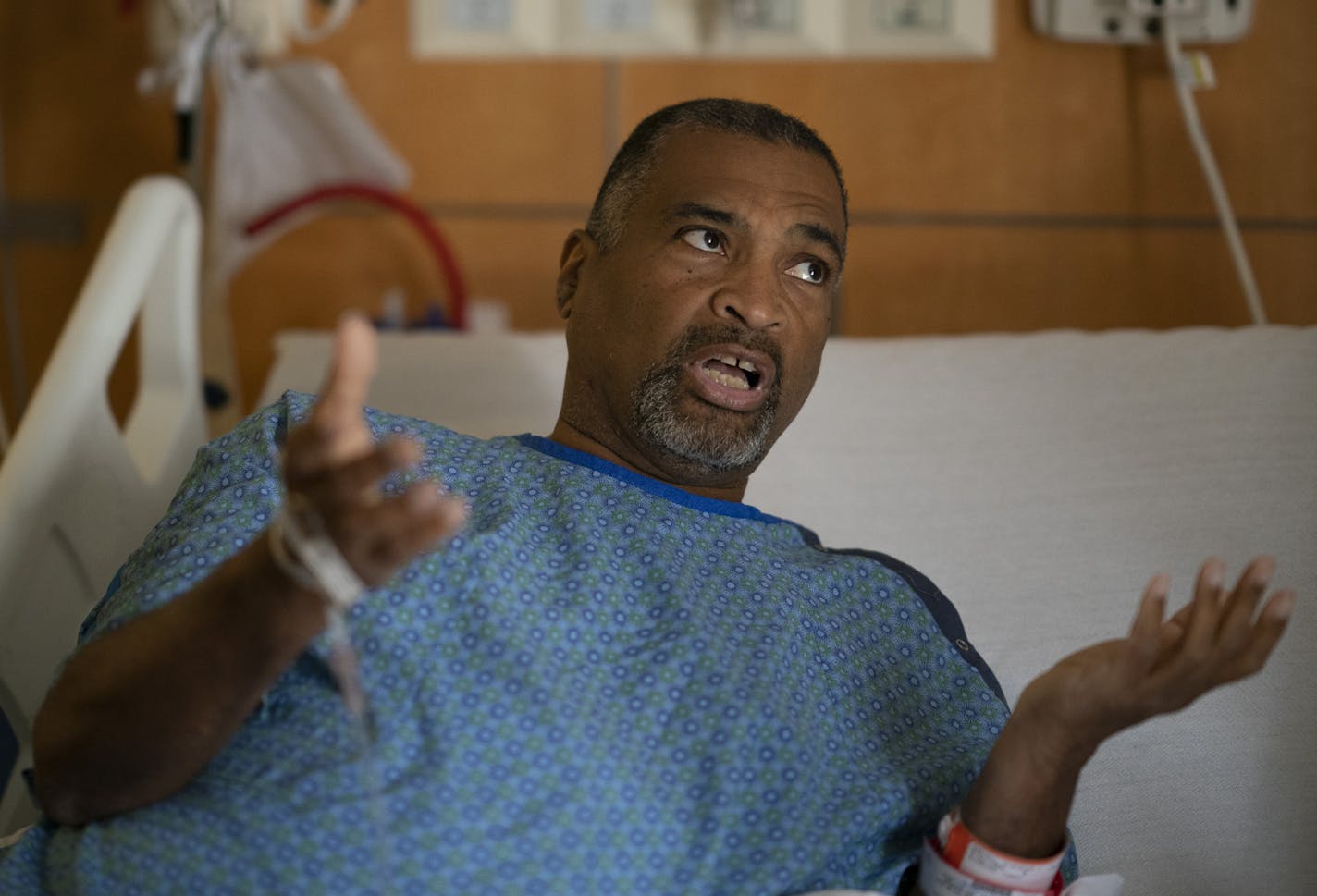 C.J Dabney during an interview in his hospital bed before being discharged after a successful kidney transplant. ] JEFF WHEELER &#x2022; jeff.wheeler@startribune.com C.J. Dabney had been waiting for a donor kidney for years before doctors at HCMC approached him about his willingness to accept a donor kidney infected with Hepatitis C. This option was only possible because of dramatic improvements in the treatment for Hepatitis C made in the last five years. Dabney met with his surgeon and nephrol