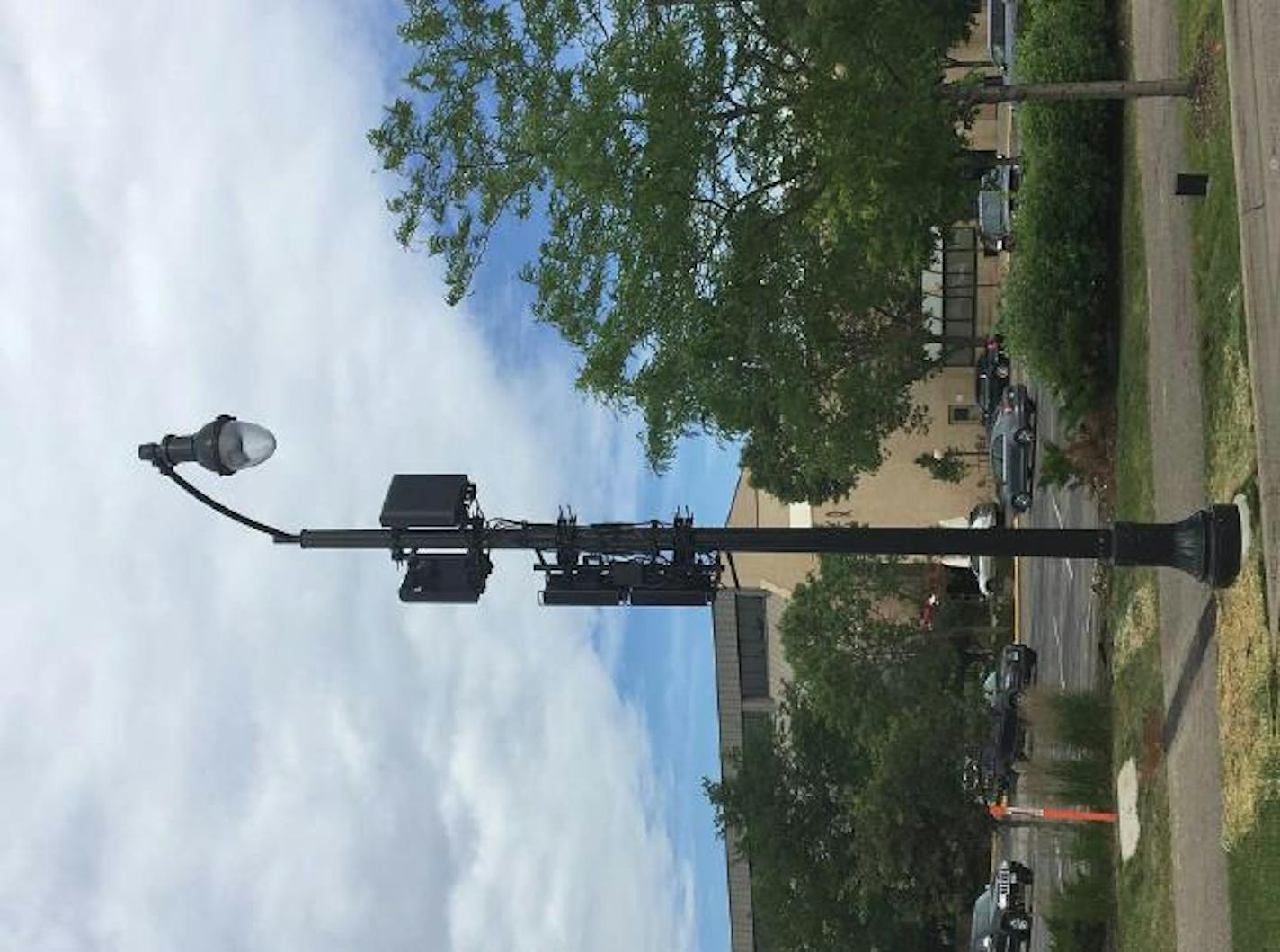 Verizon installed three small cell wireless technology units on street lights near the restaurants and Shops at West End on Park Place Boulevard in St. Louis Park. It's the first small cell technology that's been installed in the west metro suburb, but city staff say they expect to receive more in the near future.