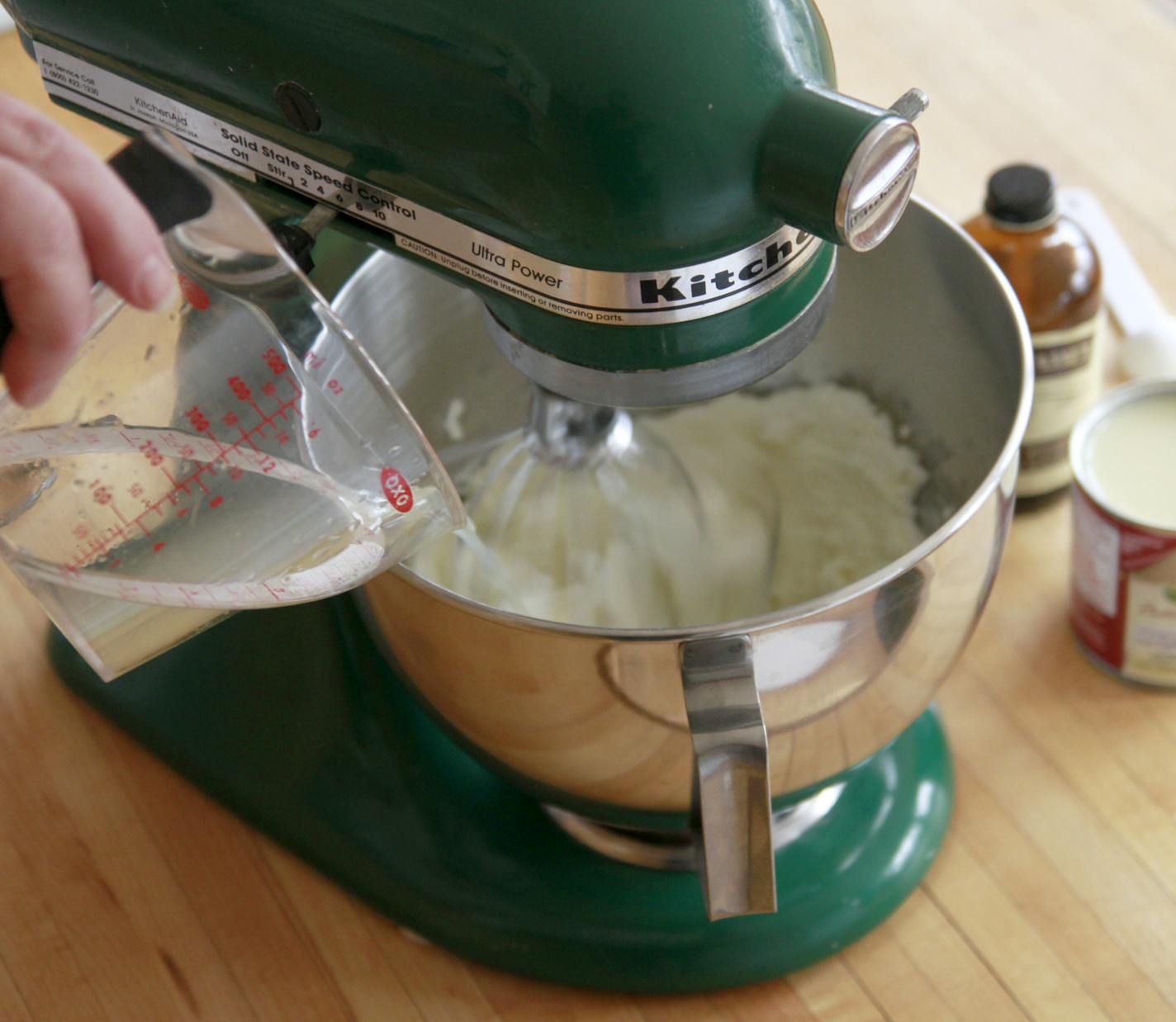 Baking Central - Lemon Lush -in-progress steps - blending lemon juice with the cream cheese mixture ] Tom Sweenet, March 18, 2015, Edina, MN