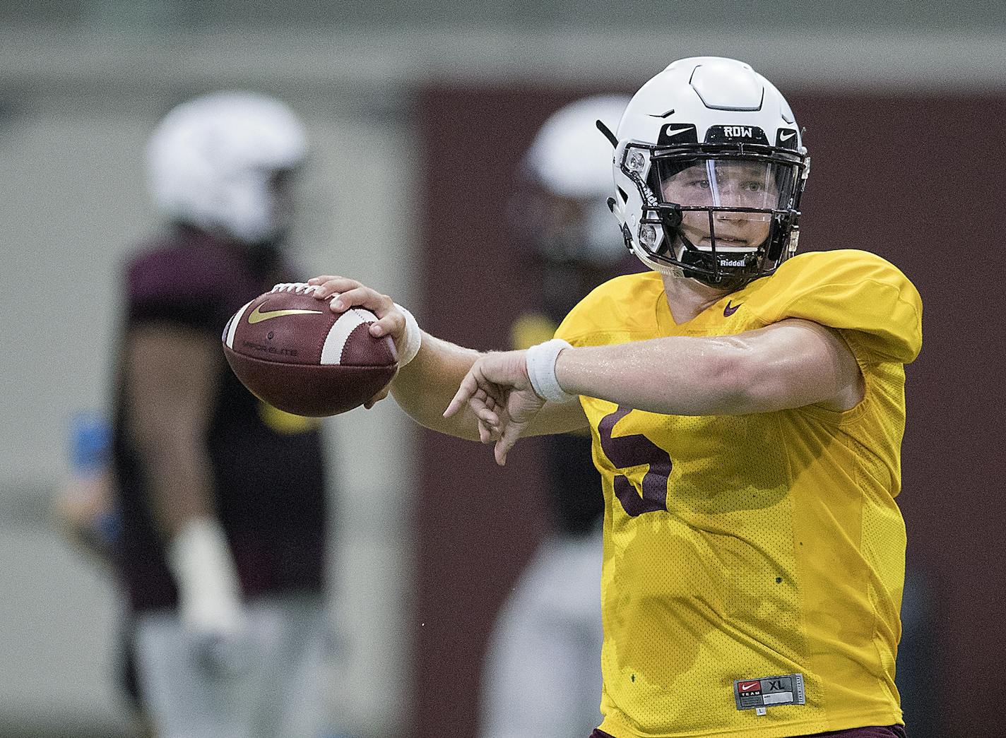 Minnesota's quarterback Zack Annexstad is from Norseland, Minn., a small community near Mankato.