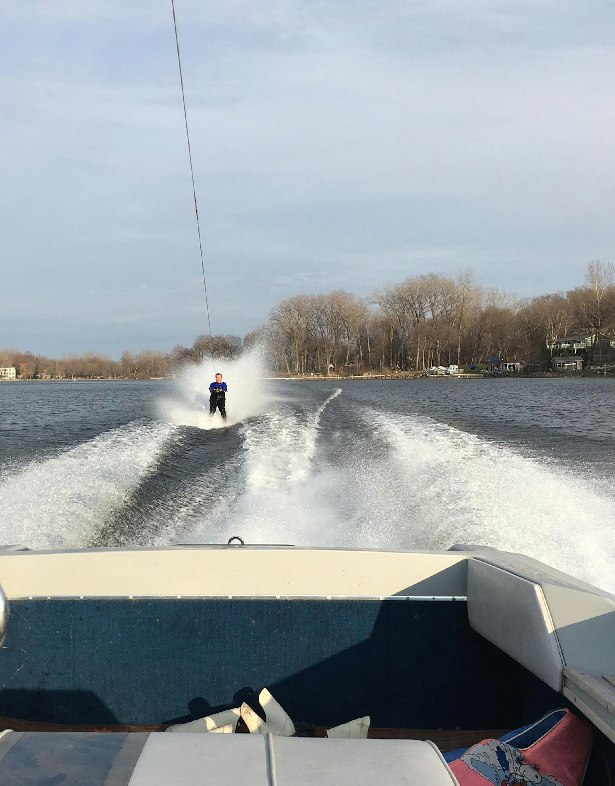 Joe Knapp, 62, has been barefoot water skiing since he was 13 years old. Provided photo