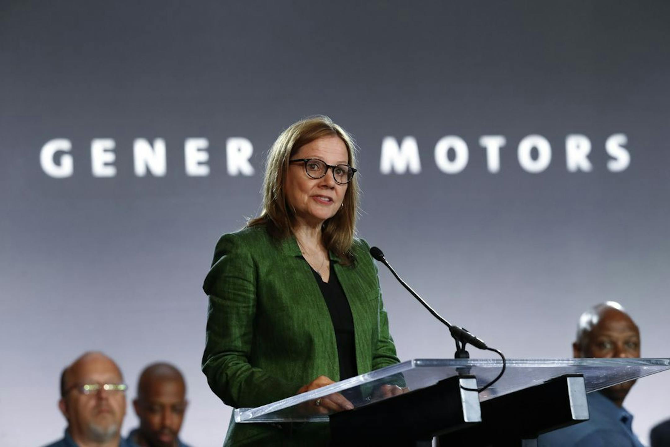 FILE - In this July 16, 2019 file photo, General Motors Chairman and Chief Executive Officer Mary Barra speaks during the opening of their contract talks with the United Auto Workers in Detroit. General Motors says it will no longer support the Trump administration in legal efforts to end California's right to set its own clean-air standards. Barra said in a letter Monday, Nov. 23, 2020 to environmental groups that GM will pull out of the lawsuit, and it urges other automakers to do so.