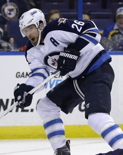 Former Breck and Gophers star Blake Wheeler has eight goals and leads Winnipeg with 23 points this season.