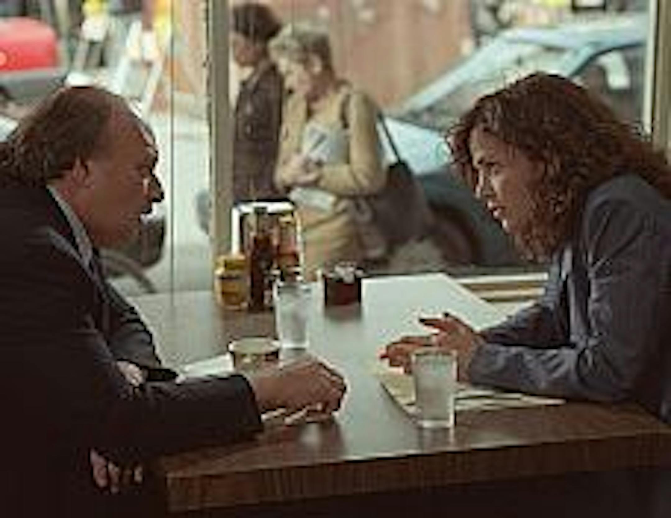 (left to right) Dennis Franz, Kim Delaney -------- 66765_1_36 - tv show NYPD BLUE - "Yo, Adrian" - Detectives investigate the bludgeoning death of a young woman apparently killed by her lowlife gambling ex-boyfriend. Meanwhile, Sipowicz seeks the aid of Diane Russell (Kim Delaney), now working in Special Victims Unit, asking her to encourage Adrian Caffee to come forth with damaging testimony against her parents who want custody of Connie's baby, on "NYPD Blue," TUESDAY, MAY 13, 2003 (10:00-11:0