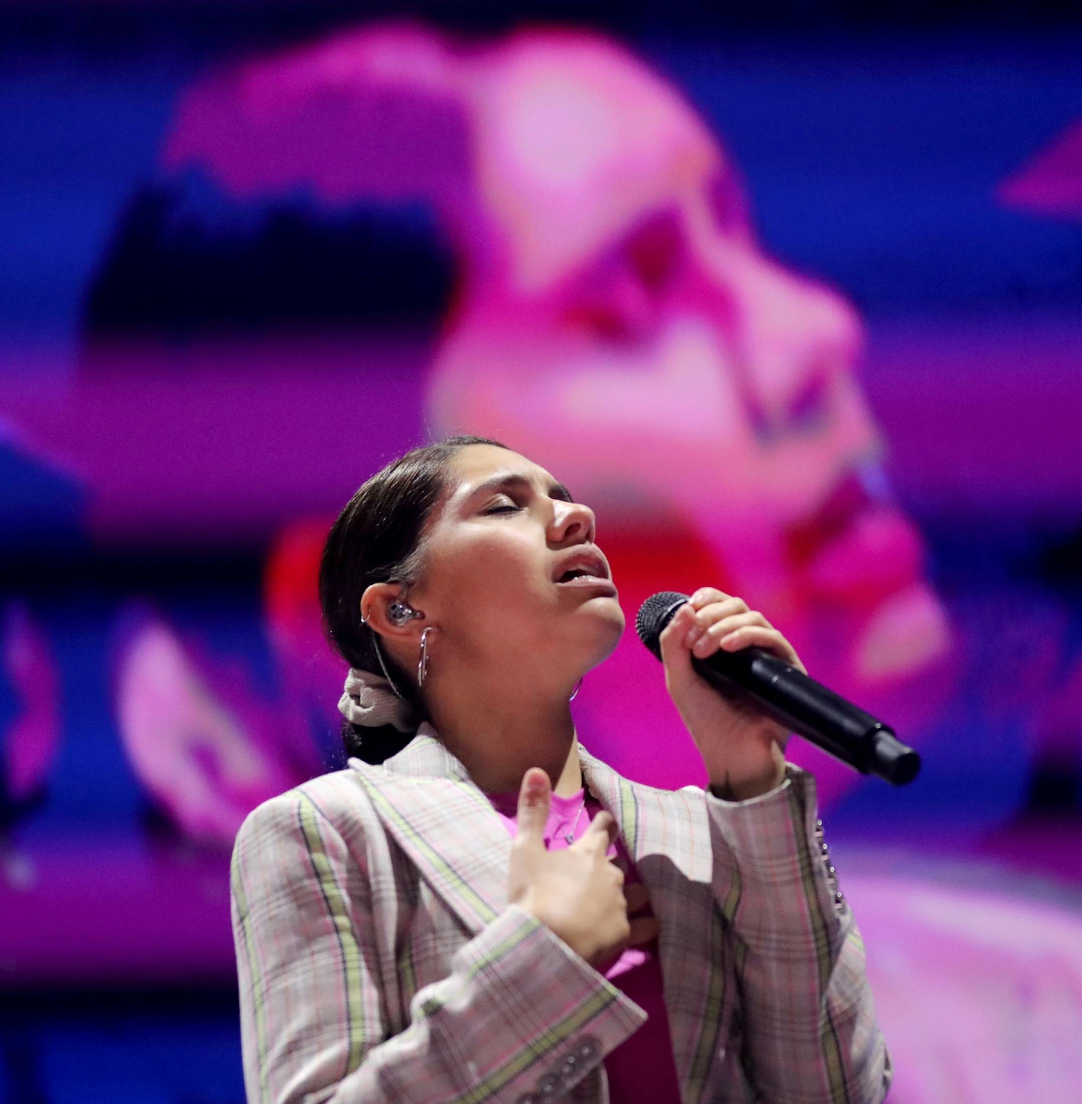 Opener Alessia Cara performs Friday, June 21, 2019, at the Xcel Energy Center in St. Paul, MN.