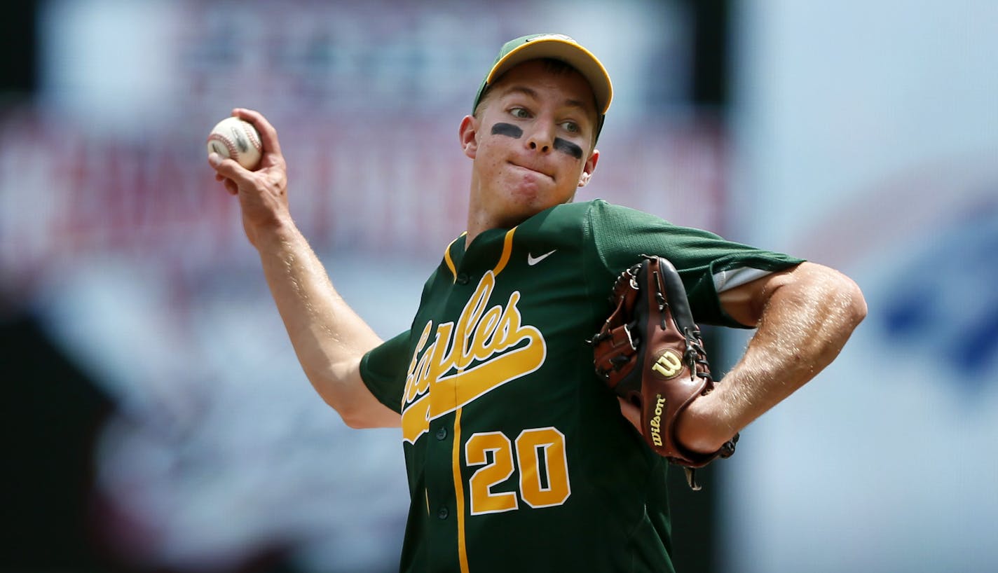 Sam Horner, a junior, pitched the final three innings for New Life Academy in its Class 1A title-game victory over New York Mills.