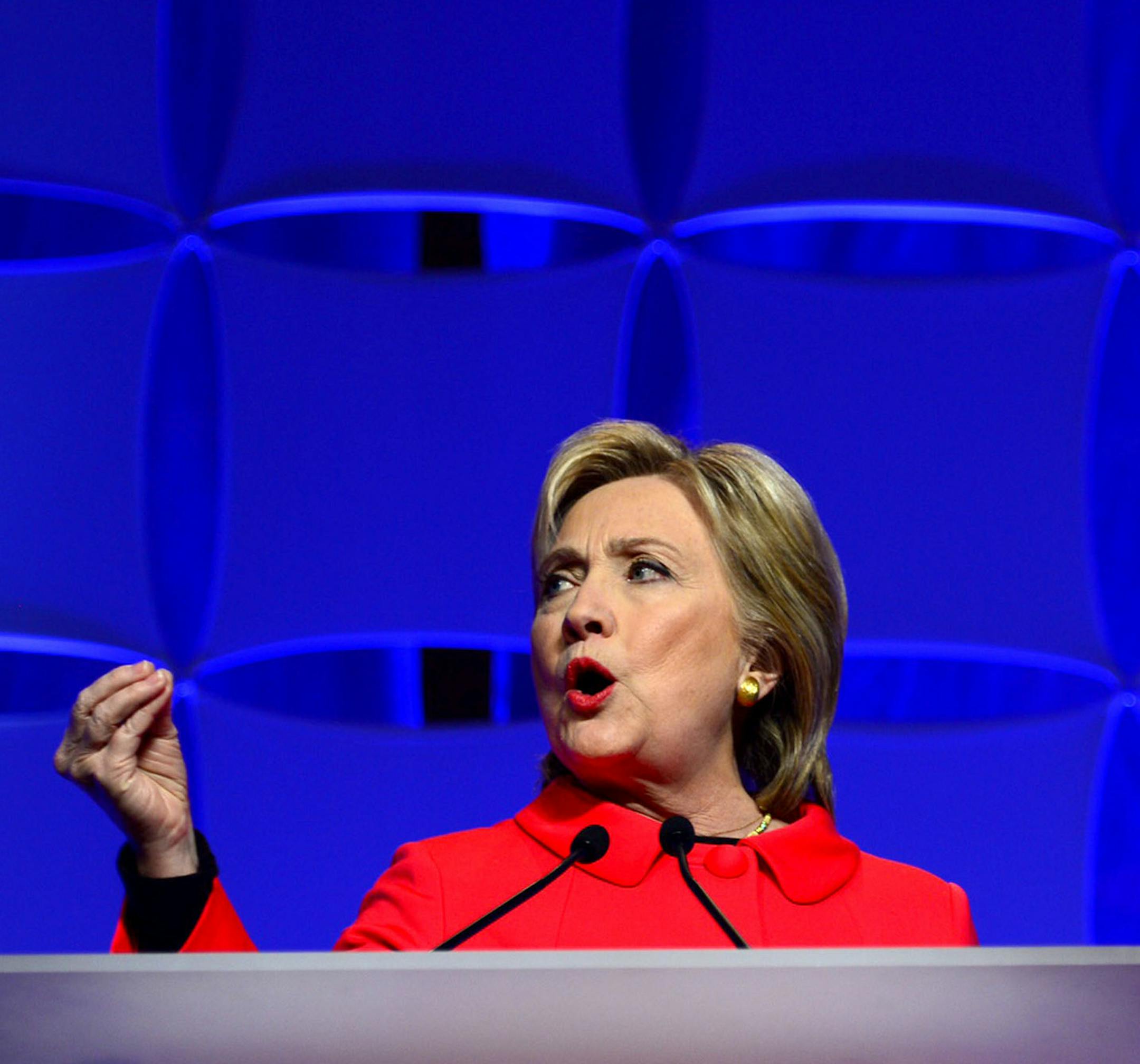 Secretary Hillary Clinton spoke at the 5th annual Humphrey-Mondale Dinner at the River Center in St. Paul.