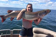 Kelsey Poshusta caught a giant muskie on Lake Mille Lacs.