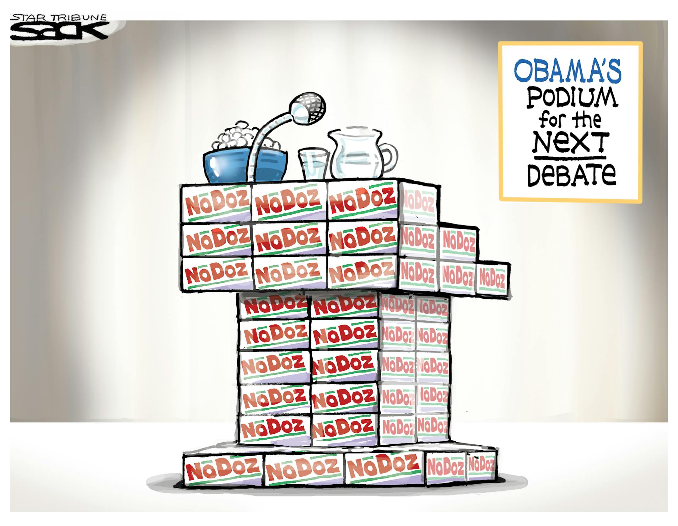 Steve Sack editorial cartoon for Oct. 15, 2012. Topic: Presidential debates.